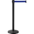 Global Equipment Global Industrial„¢ Retractable Belt Barrier, 40" Black Post, 7-1/2' Blue Belt, Pack Of 2 QM550B-BL75